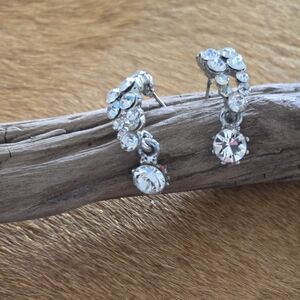 Elegant Silver Crystal Earrings
